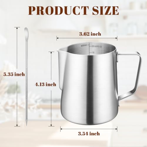 Milk Frothing Pitcher 20oz Frother Cup Barista Tools (Frosted / 20 Ounces)