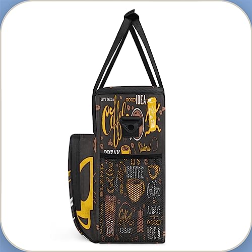 Coffee Maker Carring Bag Travel Carrying Storage Tote Bag Compatible (A08:Yellow Coffee)
