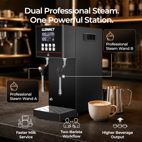 Dual Head Commercial Steam Milk Frother (Dual Steam Wands)