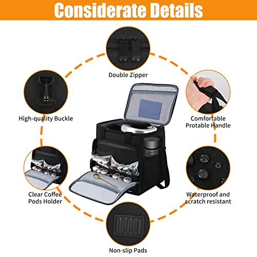 Travel Coffee Maker Carrying Bag Compatible with Keurig K (Black / Compatible for K-Classic)