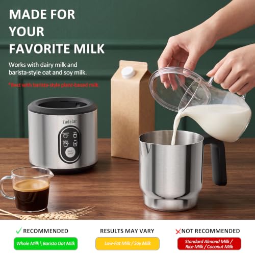 Milk Frother and Steamer (Stainless Steel-Forest Green Mat)