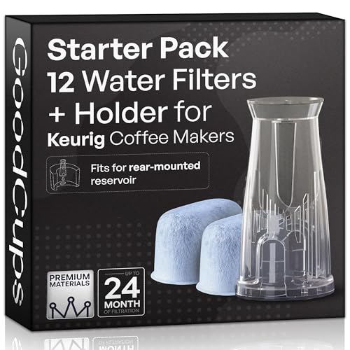 Water Filter Holder and 12 Water Filters for Keurig K (12 Filters and Short Holder)