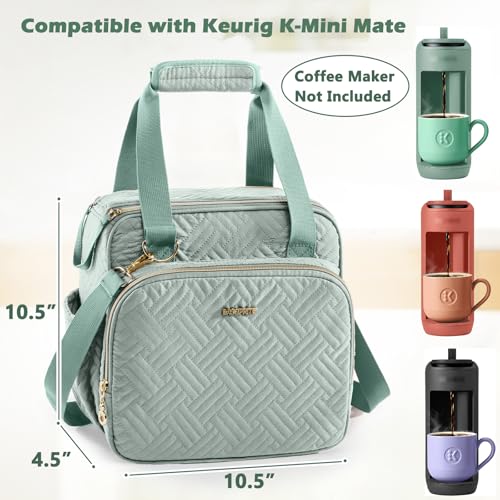 Coffee Maker Travel Bag Compatible with Keurig K (Green / Fit K-Mini Mate)