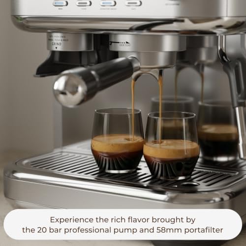 Espresso Machine with Grinder and Steam Wand (Silver)