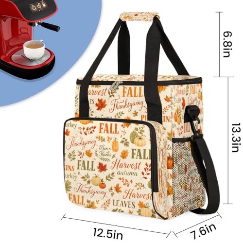 Maker Carring Bag Fall Autumn Coffee Travel Carrying Storage Tote Bag (Print 15)