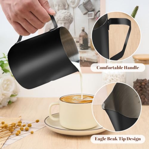Milk Frothing Pitcher 31oz Frother Cup Barista Tools (Black / 31 Ounces)
