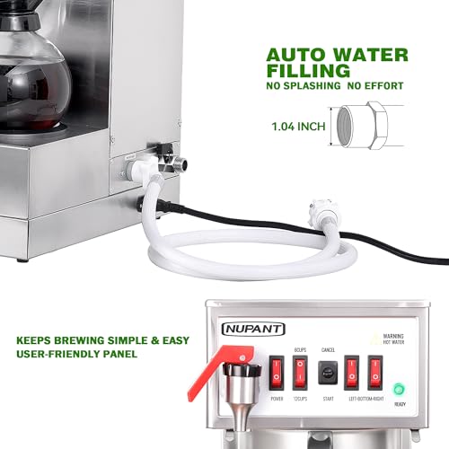 12 Cup Commercial Coffee Maker Auto Filling Drip Coffee Machine with 3 Carafes 3 Warmers (36 Cup)