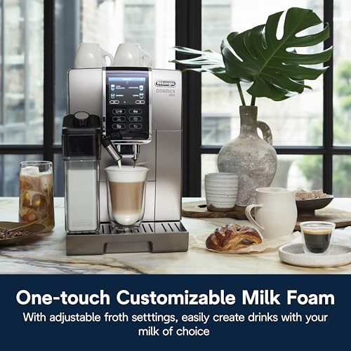 Dinamica Plus Connected Espresso & Coffee Machine with Automatic Milk Frother (Titanium)