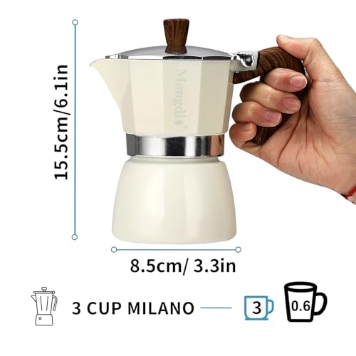 Moka Pot Stovetop Espresso Maker (White / 3 cup)