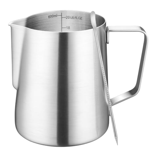 Milk Frothing Pitcher 20oz Frother Cup Barista Tools (Frosted / 20 Ounces)