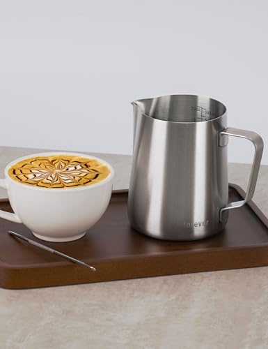 Milk Frothing Pitcher (A Silver Matte / 20 Ounces)