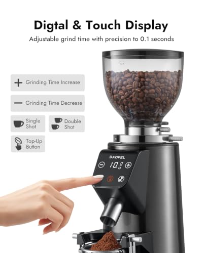 64MM Flat Burr Coffee Grinder Electric (Gunmetal Gray)