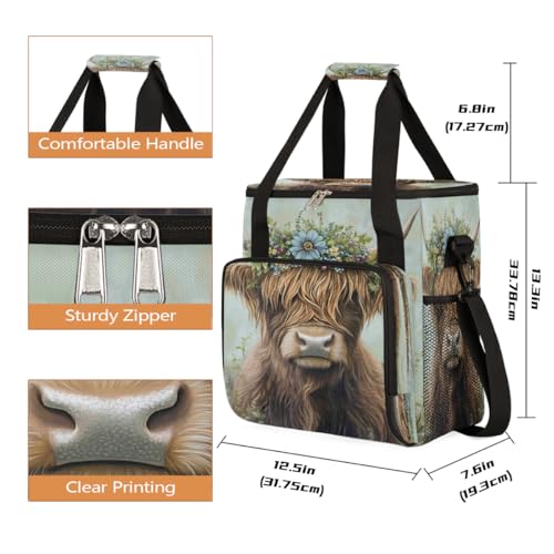 Alpine Cow Flower Coffee Maker Carring Bag Travel Carrying Storage Tote Bag Compatible with Keurig K (S009)