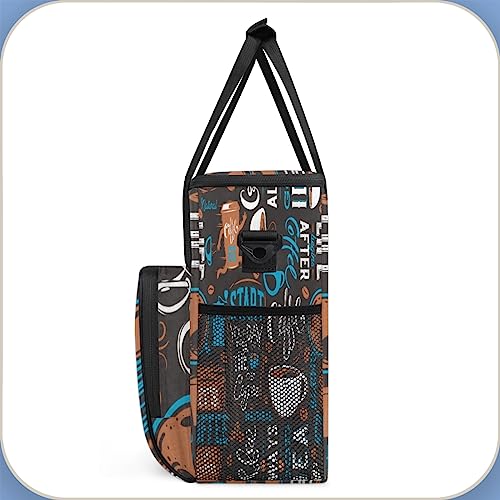 Coffee Maker Carring Bag Travel Carrying Storage Tote Bag Compatible (A03:Blue Coffee)