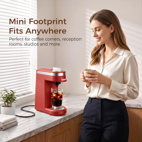 Single Serve Coffee Maker for K Cup Pod (Red)