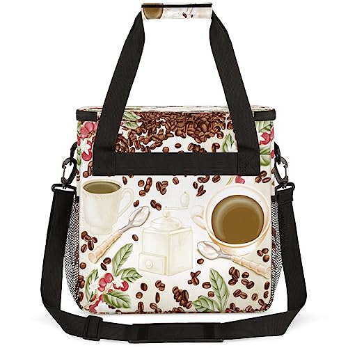 Coffee Maker Carring Bag Travel Carrying Storage Tote Bag Compatible (A04:Watercolor Coffee)