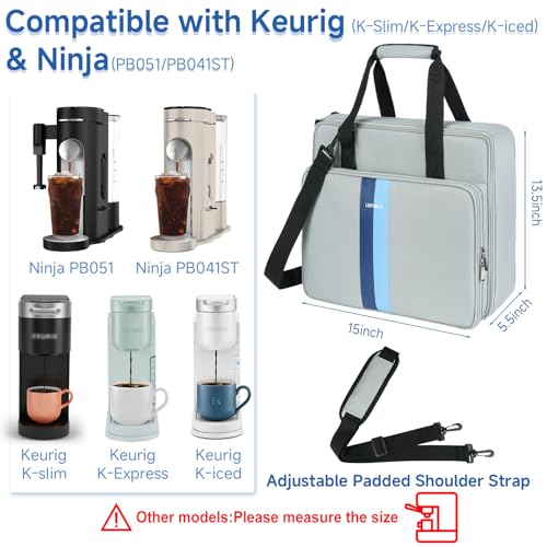 Coffee Maker Travel Bag Compatible with Keurig K (Compatible for K-Slim/K-Express/K-Iced / Grey)
