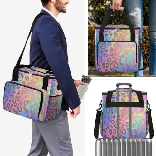 Gold Pink Leopard Print Coffee Maker Carring Bag Travel Carrying Storage Tote Bag Compatible with Keurig K (A-017)