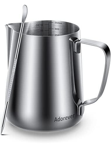 Milk Frothing Pitcher (A Silver / 12 Ounces)