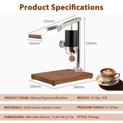 Manual Espresso Press Featuring Adjustable 6
