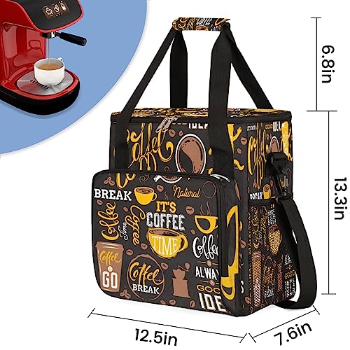 Coffee Maker Carring Bag Travel Carrying Storage Tote Bag Compatible (A08:Yellow Coffee)