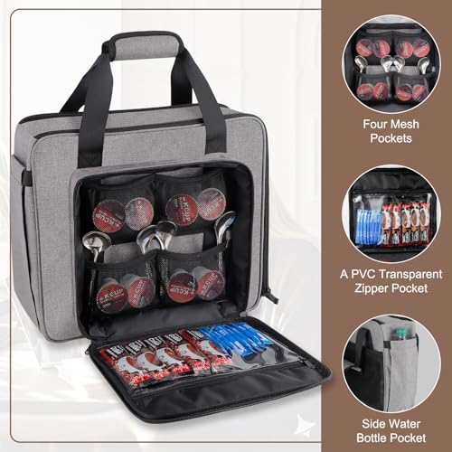 Carrying Coffee Maker Travel Bag Fit for Keurig K (Grey / Fit for K-Mini/K-Mini Plus/K-Express)