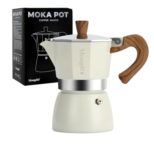 Moka Pot Stovetop Espresso Maker (White / 3 cup)