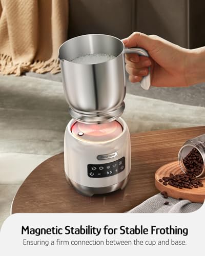 Milk Frother Steamer (Pearl White)