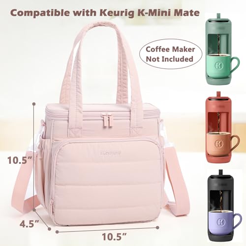 Coffee Maker Travel Bag Compatible with Keurig K (Pink / Fit K-Mini Mate)