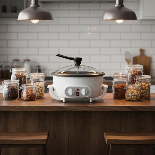 Coffee Roaster Machine with Temperature Control for Home and Cafe Use
