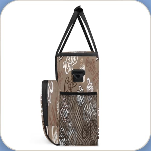Coffee Maker Carring Bag Travel Carrying Storage Tote Bag Compatible (A12:Coffee Theme)