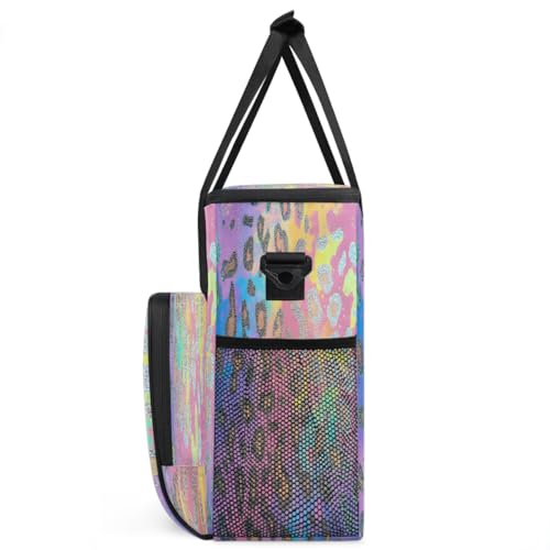 Gold Pink Leopard Print Coffee Maker Carring Bag Travel Carrying Storage Tote Bag Compatible with Keurig K (A-017)