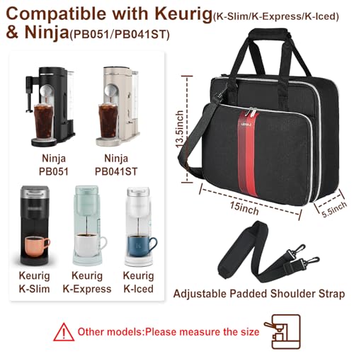 Coffee Maker Travel Bag Compatible with Keurig K (Compatible for K-Slim/K-Express/K-Iced / Black)