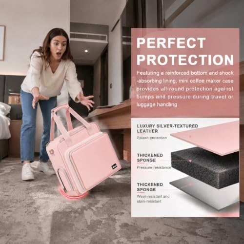 Coffee Maker Travel Bag for Keurig K (Pink)