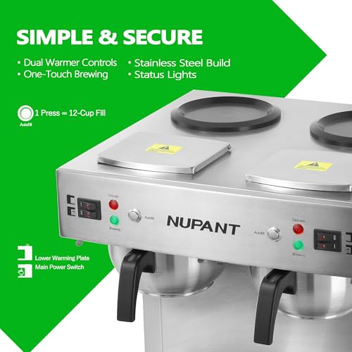 Dual Drip Commercial Coffee Maker with Water Line 200 Cup (3.6L)