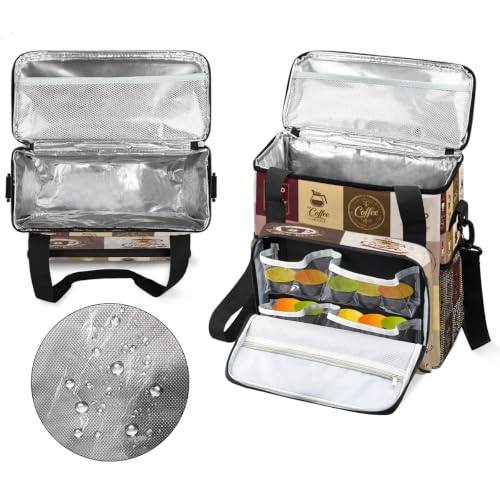 Coffee Maker Carring Bag Travel Carrying Storage Tote Bag Compatible (A06:Vintage Coffee)