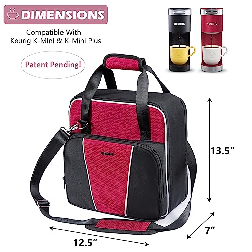 Travel Coffee Maker Bag for Keurig K (Red-Black / Fit for K-Mini)