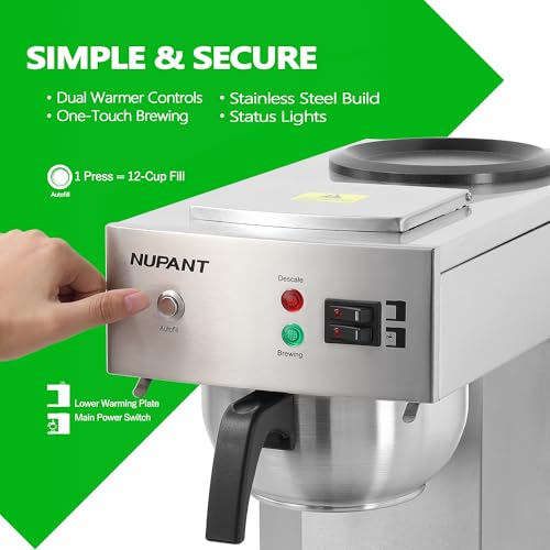 12 Cup Commercial Coffee Maker with Water Line 1.8L Auto (1.8L)
