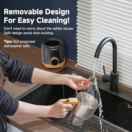 8-in-1 Milk Frother and Steamer with 550W IH Induction Heating (Wood Grain)