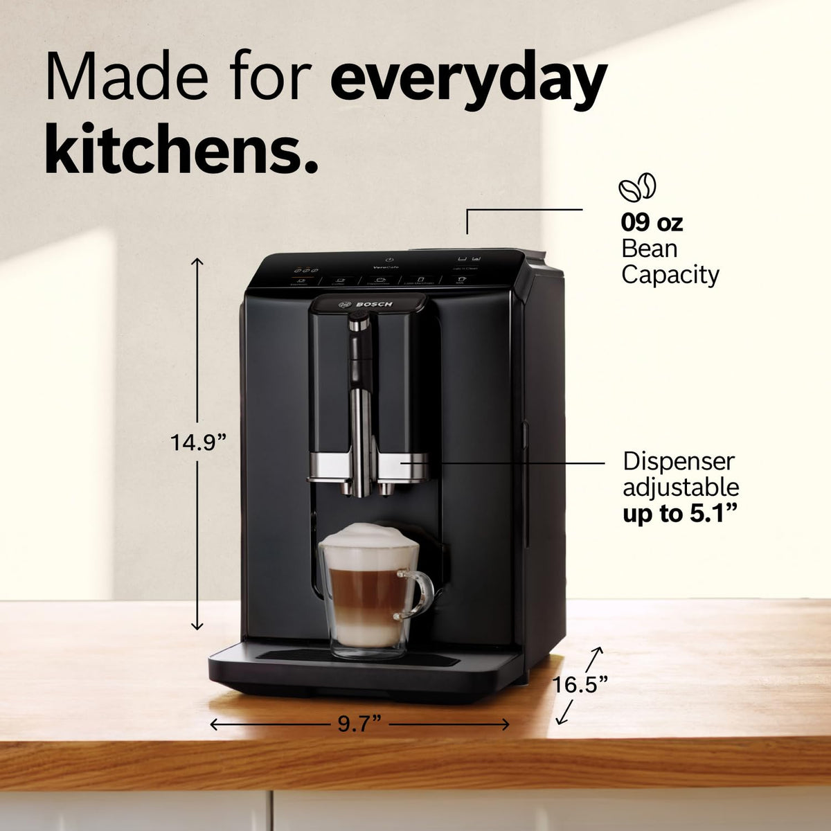 300 Series Fully Auto Espresso Machine with Grinder and Steam Wand