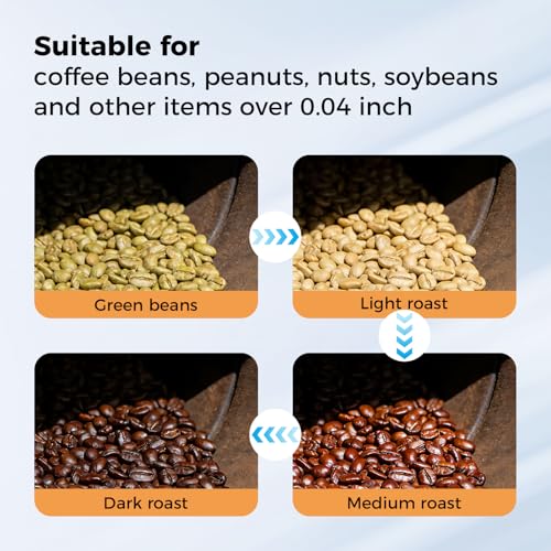 Coffee Bean Roaster Electric Coffee Roaster coffee Bean Baker Peanut Roasters Gas Burner Drum Type Stainless Steel for Home and Commercial Use (14.5L/3.83gal)