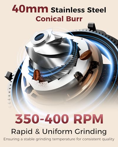 G2 Conical Burr Coffee Grinder with 70 Grind Settings (Ivory)