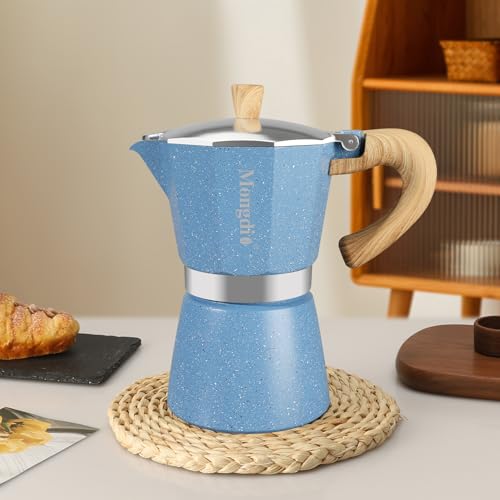 Moka Pot Stovetop Espresso Maker (Blue / 6 cup)
