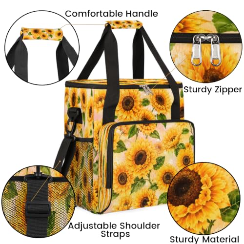 Maker Carring Bag Sunflower Coffee Travel Carrying Storage Tote Bag (Print 17)