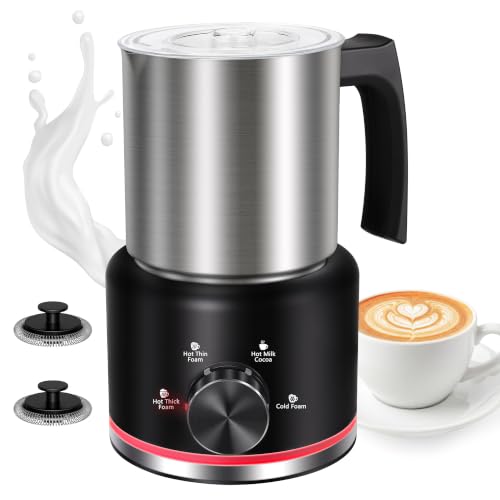 Milk Frother 16.9 OZ Electric Milk Frother and Steamer (Black)