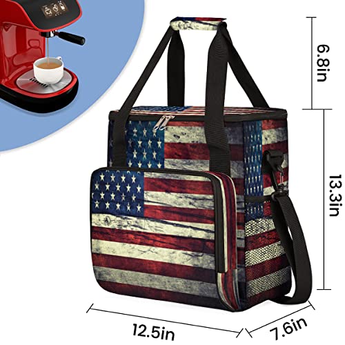 USA Flag Coffee Maker Carring Bag Travel Carrying Storage Tote Bag (A05:USA Flag)