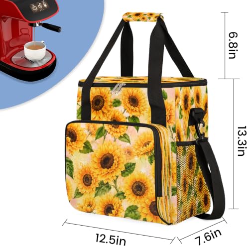 Maker Carring Bag Sunflower Coffee Travel Carrying Storage Tote Bag (Print 17)