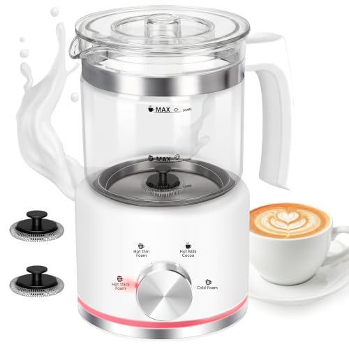 Milk Frother 16.9 OZ Electric Milk Frother and Steamer (Glass)