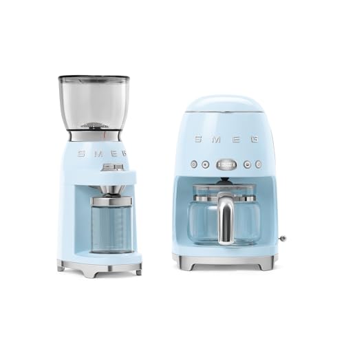 DCF02 Drip Coffee Maker & CGF11 Burr Coffee Grinder Set (Pastel Blue)