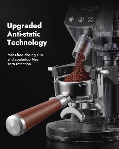 64MM Flat Burr Coffee Grinder Electric (Gunmetal Gray)